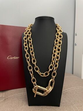 ✨Polished Gold Look Double Link Necklace with Toggle Clasp✨NEW